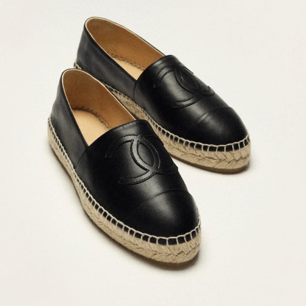 Chanel Black Espadrilles Lambskin